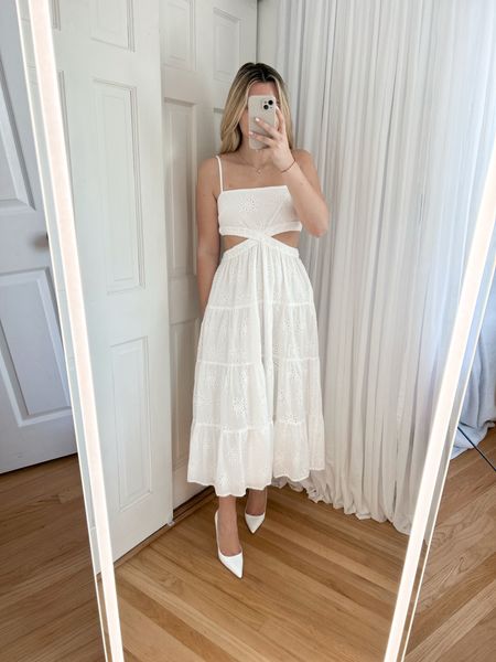 White eyelet maxi dress perfect for the summer 🤍 wearing size small

#LTKtravel #LTKfindsunder50 #LTKstyletip