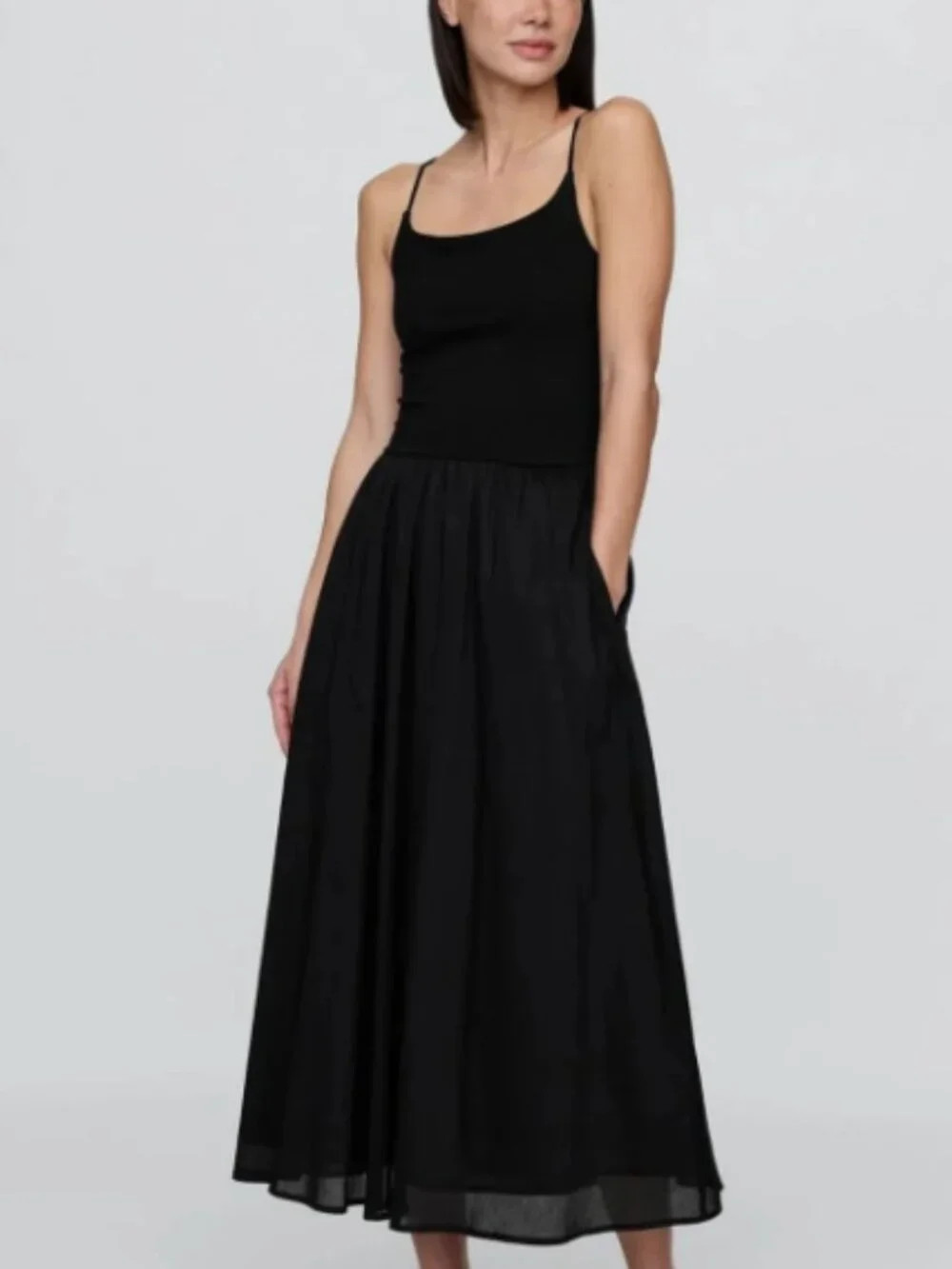 Gap Mixed Media Tank Maxi Dress- True Black- Medium | Poshmark
