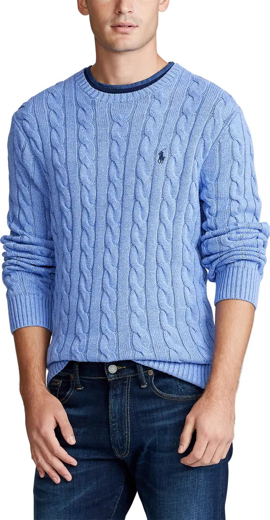 Cable Knit Cotton Crewneck Sweater | Nordstrom