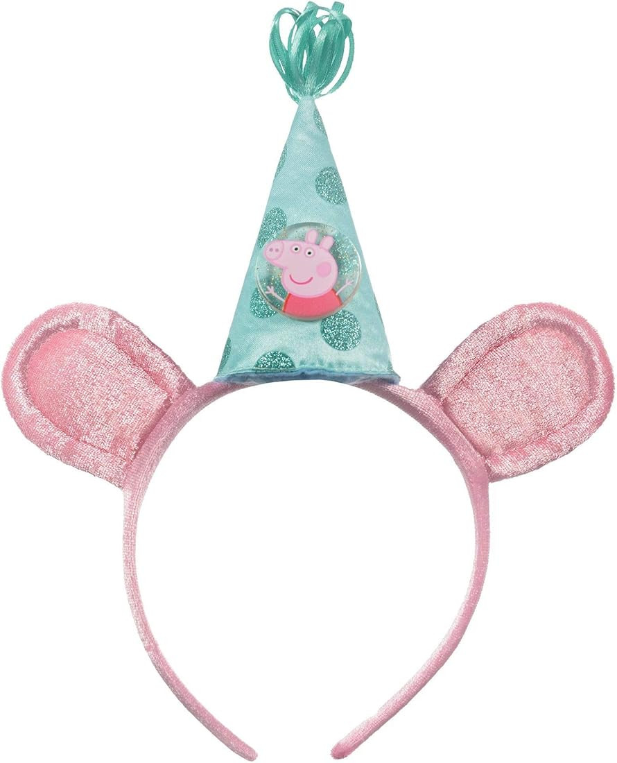 amscan Peppa Pig Confetti Party Deluxe Headband, 6 1/2 x 8 1/2, 1Ct. Party Supplies, Hat, Pink, R... | Amazon (US)
