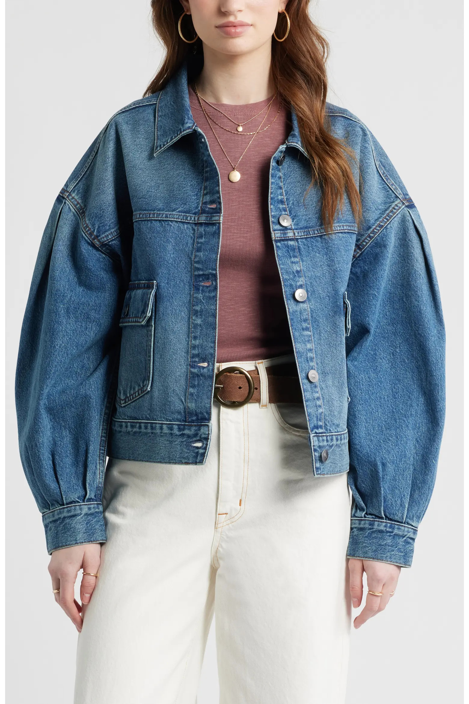 Puff Sleeve Denim Jacket (Women) | Nordstrom | Nordstrom