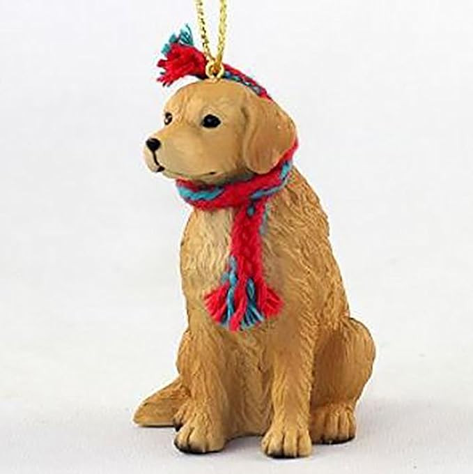Golden Retriever with Scarf stone resin Christmas Ornament (Large 3 inch version) Dog | Amazon (US)