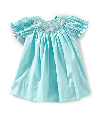 Edgehill Collection Baby Girls 3-24 Months Round Neck Smocked Bunny Bishop Dress | Dillard's | Dillard's