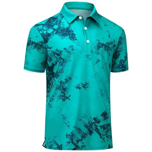 AULEEGAR Golf Work Polo Shirts for Men Short Sleeve Golfing Shirt Green M | Amazon (US)