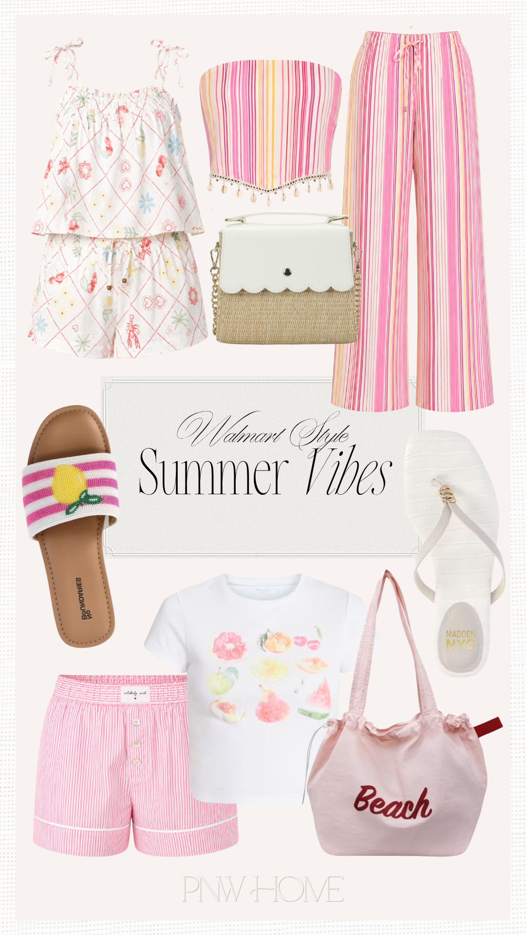 Walmart's cutest finds for those summertime vibes!

summer fashion, summer looks, summer outfit, summer style, pretty in pink, matching set, summer set, striped set, pink set, pink boxer shorts, graphic tee, beach bag, tote bag, summer handbag, summer shoes, summer footwear, sandals, flip flops, slides, raffia handbag, woven handbag 

 #LTKgrwm #LTKootd #LTKTravel