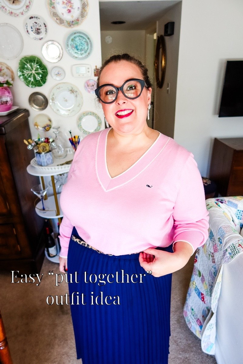 A simple skirt and sweater make me feel put together and ready to tackle the day! Add a cute skinny belt and some fun earrings to complete the outfit  

#LTKootd #LTKPlusSize #LTKMidsize