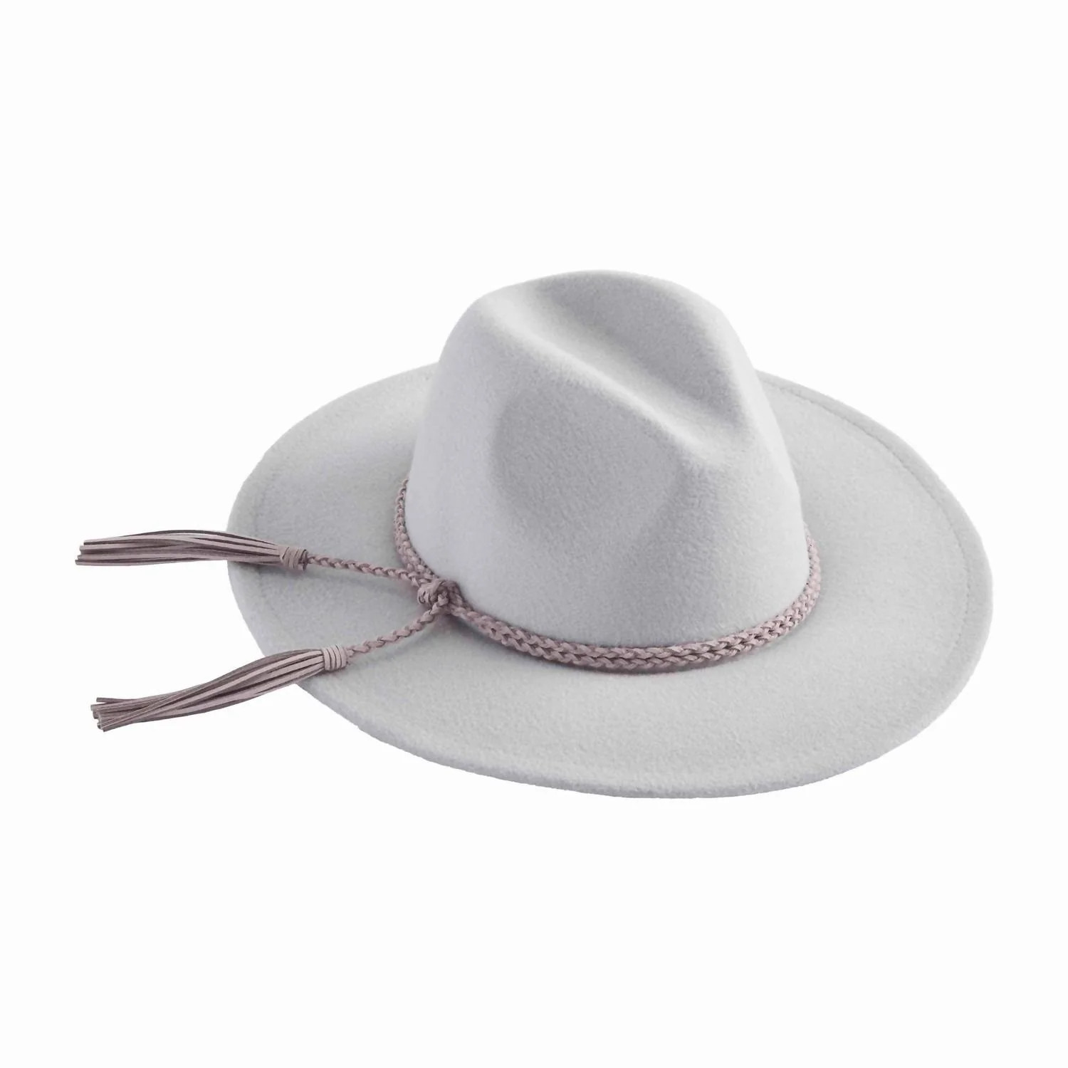 Women's Braided Felt Fedora Hat In Grey | Shop Simon
