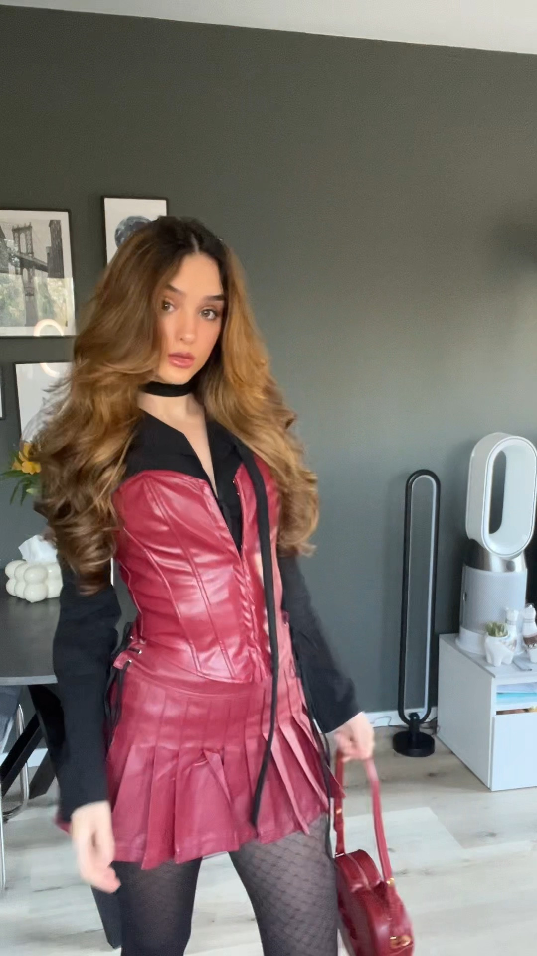 Here are the links to my recent baddie transition post ❤️

dark red vegan leather corset • dark red vegan leather pleated low waisted skirt • black button down shirt • black tights • thin scarf • red vegan leather heart shaped bag • bear pj’s fuzzy teddy

#LTKstyletip #LTKspring #LTKFashionMonth