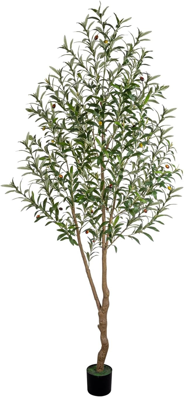 7FT Olive Tree Artificial Indoor, 84in Tall Faux Olive Tree with Pot, Fake Potted Tree with Fruit... | Amazon (US)