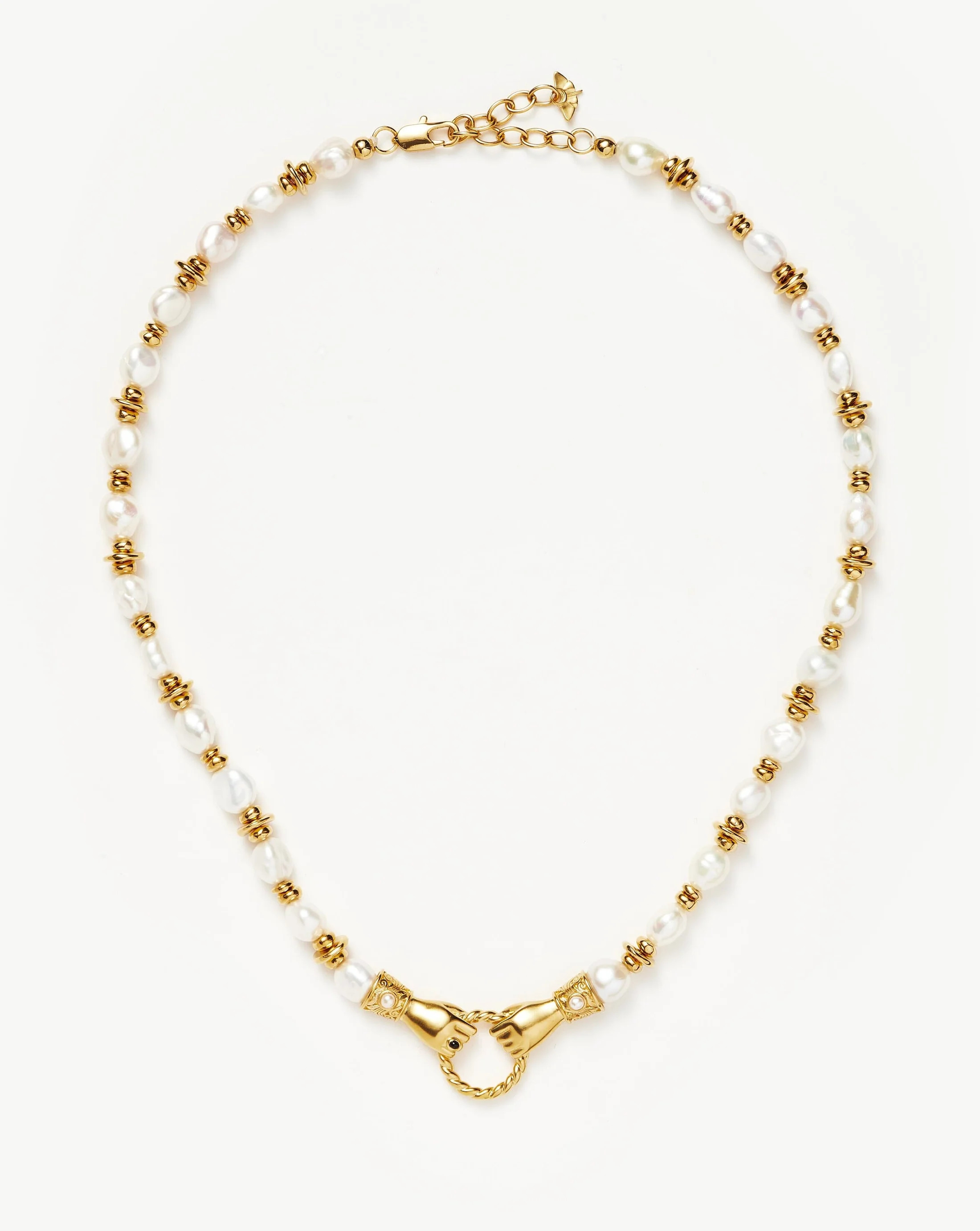 Harris Reed In Good Hands Chunky Beaded Gemstone Necklace | 18ct Gold Plated/Pearl Necklaces | Missoma UK