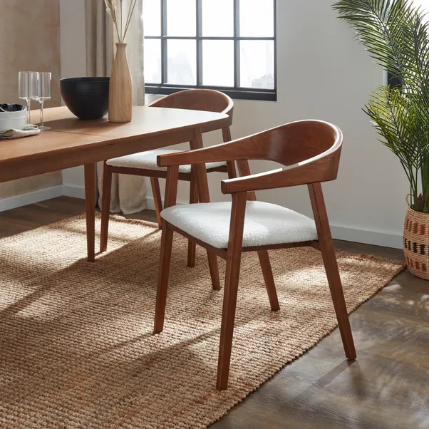 Oskar Dining Chair, Boucle | Dunelm (migrated)