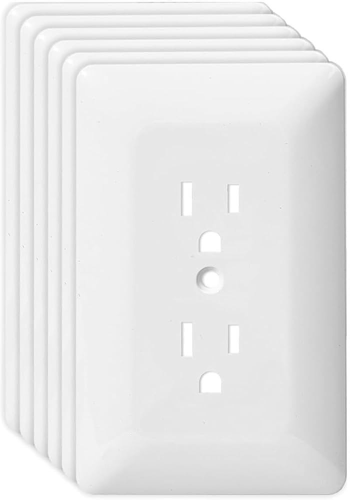 ZEFTV 6 Pack Duplex Outlet Covers Wall Plates 1-Gang Switch Outlet Electrical Cover Plate Unbreak... | Amazon (US)