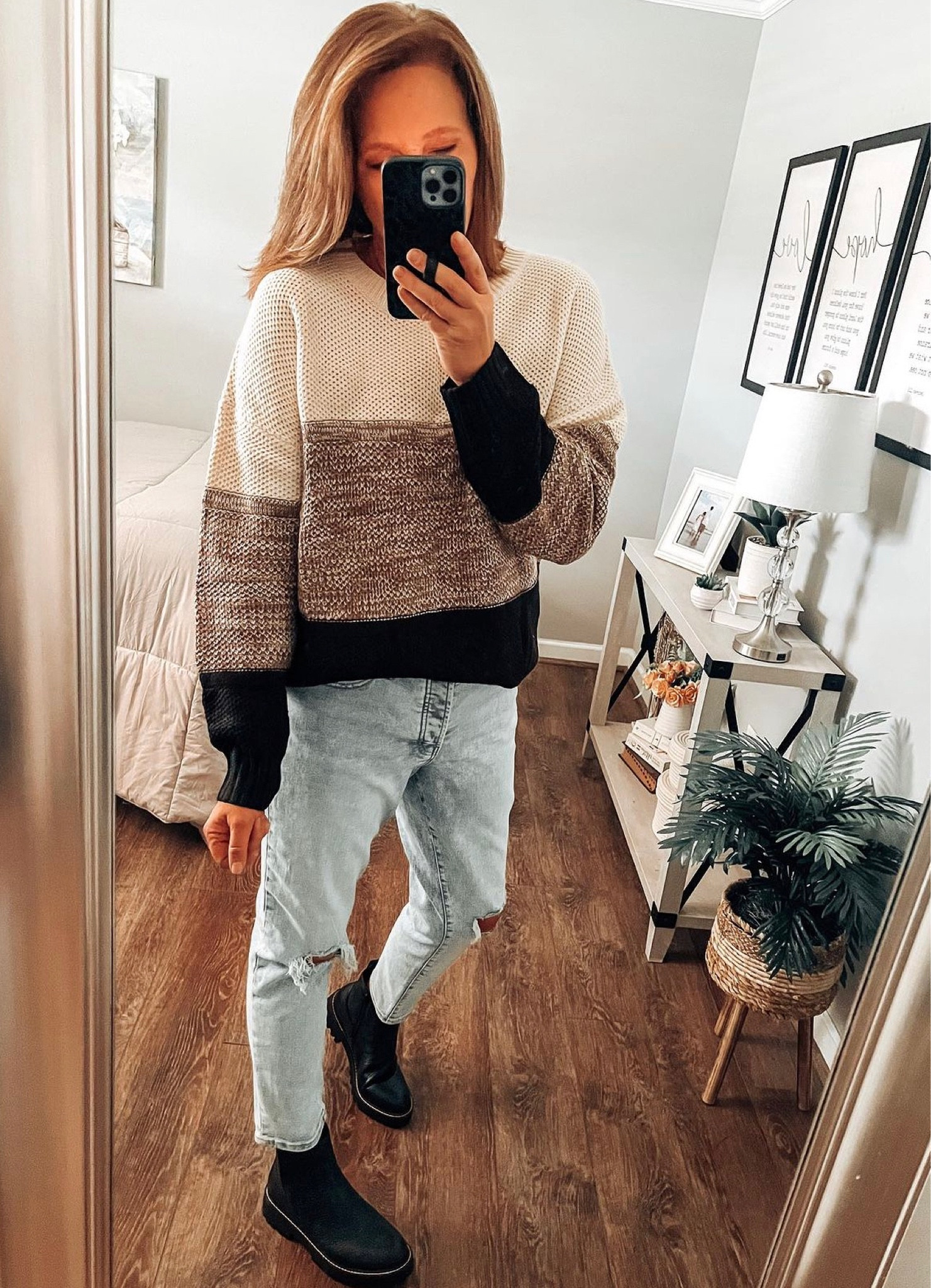 Loving this sweater for cooler days, and it’s perfect to dress up a pair of jeans or wear with slacks for work. Fits tts, more colors available. Jeans from OLD Navy, black combat boots from Nordstrom 

Fall outfits, fall fashion, prime, amazon fashion, Amazon Prime, amazon sweaters, amazon finds, jeans, boots, everyday outfit, fashion over 40

#LTKsalealert #LTKfindsunder50 #LTKover40