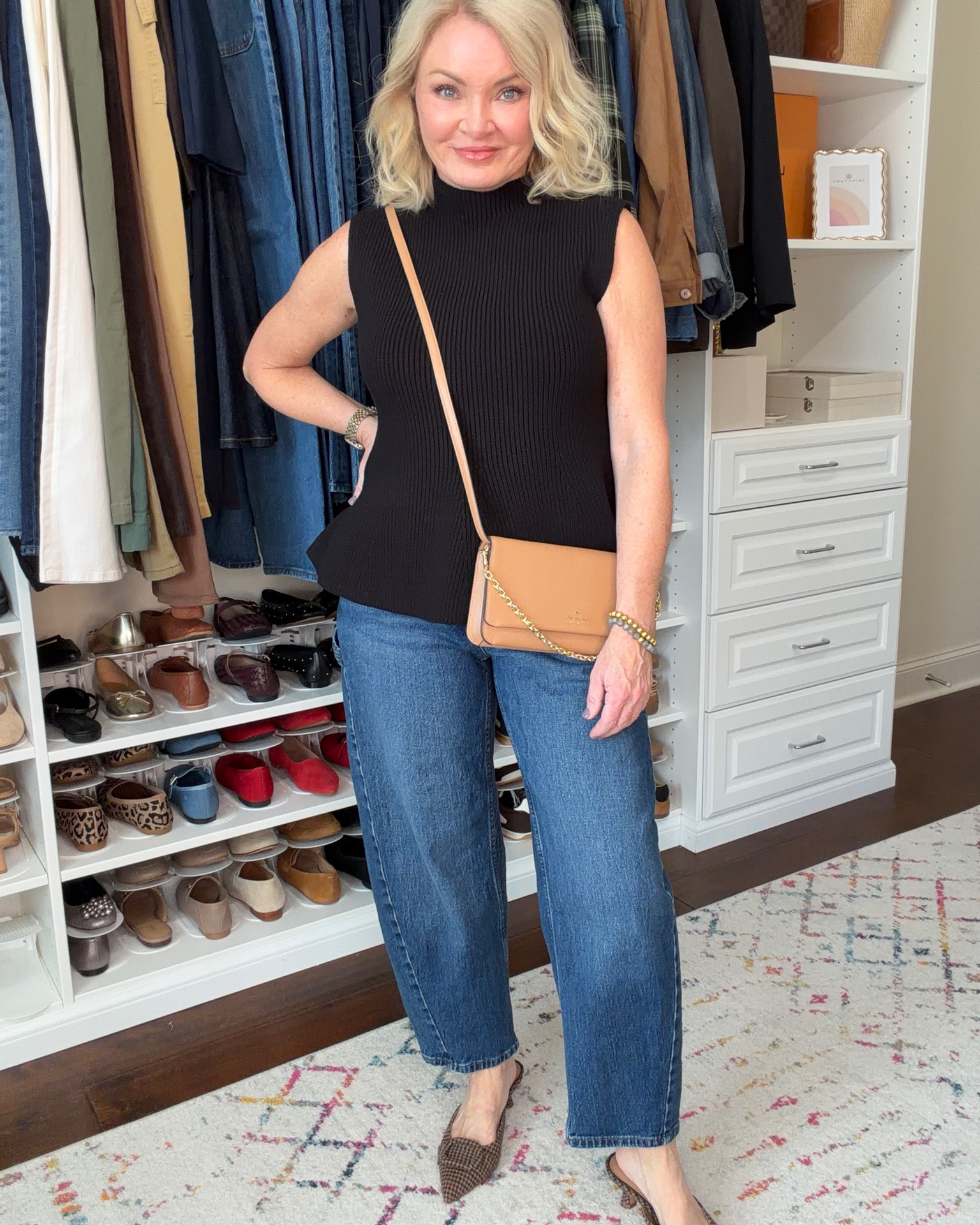 I”m LOVING this peplum style sleeveless sweater from Scoop at Walmart! Pairs great with barrel style jeans and a small heel.  The Kat Spade bag is on MAJOR sale right now!

Fall outfits women over 50
Fall outfits
Barrel jeans
Peplum top
Crossbody bag
Petite friendly

#LTKxWalmart #LTKootd #LTKOver40