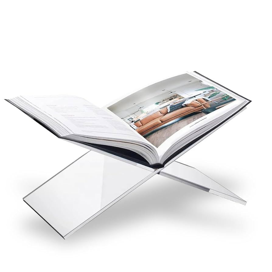 SK Acrylic Book Stand Large - 6 x 12 x 6" - Quran Holder - Coffee Table Book Stand - Cookbook Sta... | Amazon (US)