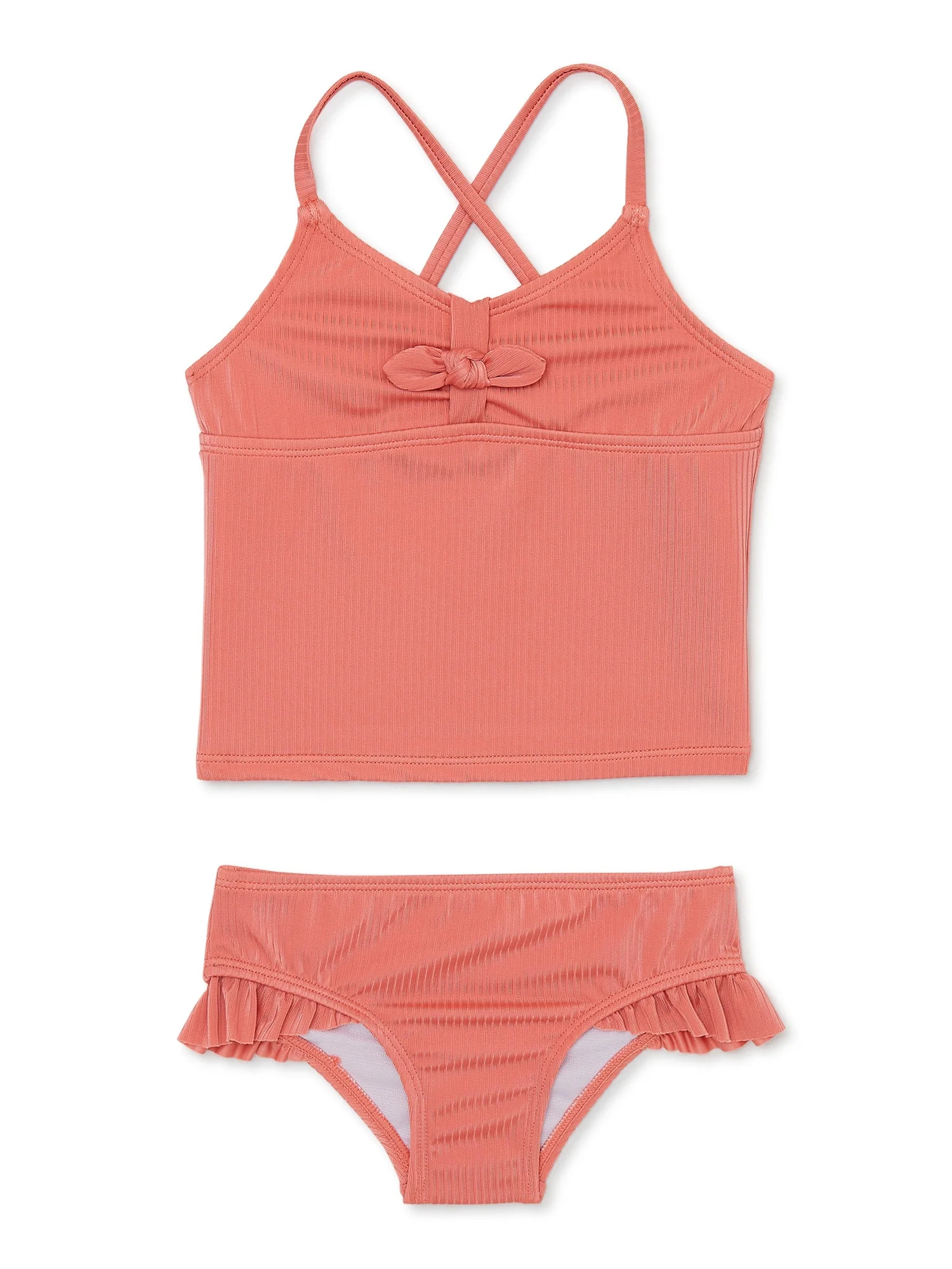 Wonder Nation Baby and Toddler Girl Ribbed Tankini, 2-Piece, Sizes 12M-5T | Walmart (US)