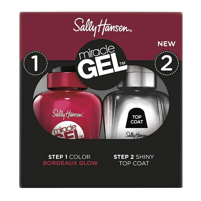 Sally Hansen Miracle Gel Nail Polish, Bordeaux Glow Duo Pack | Walmart (US)