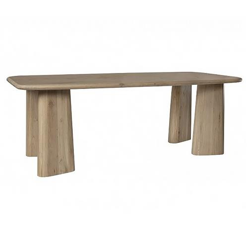Lucas French Country Light Brown Oak Wood Rectangular Dining Table - 84"W | Kathy Kuo Home