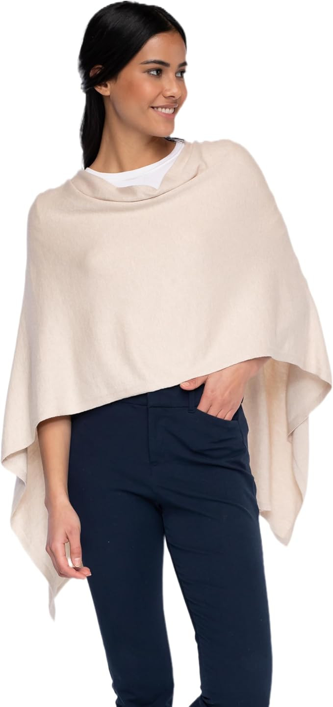 Caroline Grace Cashmere Blend Poncho by Alashan Lightweight & Super Soft - 95% Cotton 5% Cashmere... | Amazon (US)