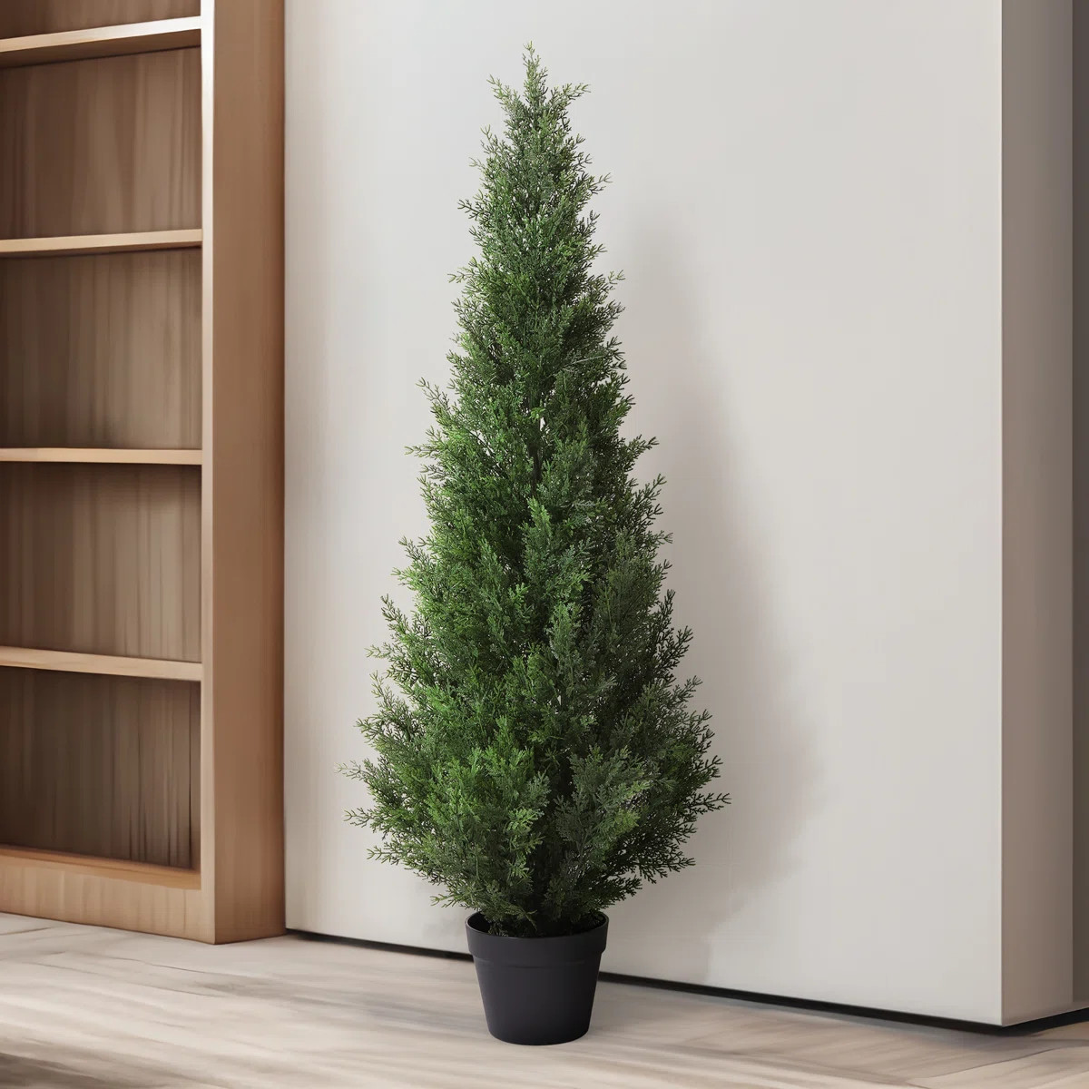 Adcock Faux Cedar in Pot, Fake UV Rated Potted Tree, Faux Green Plant, Fake Tree for Home Décor | Wayfair North America