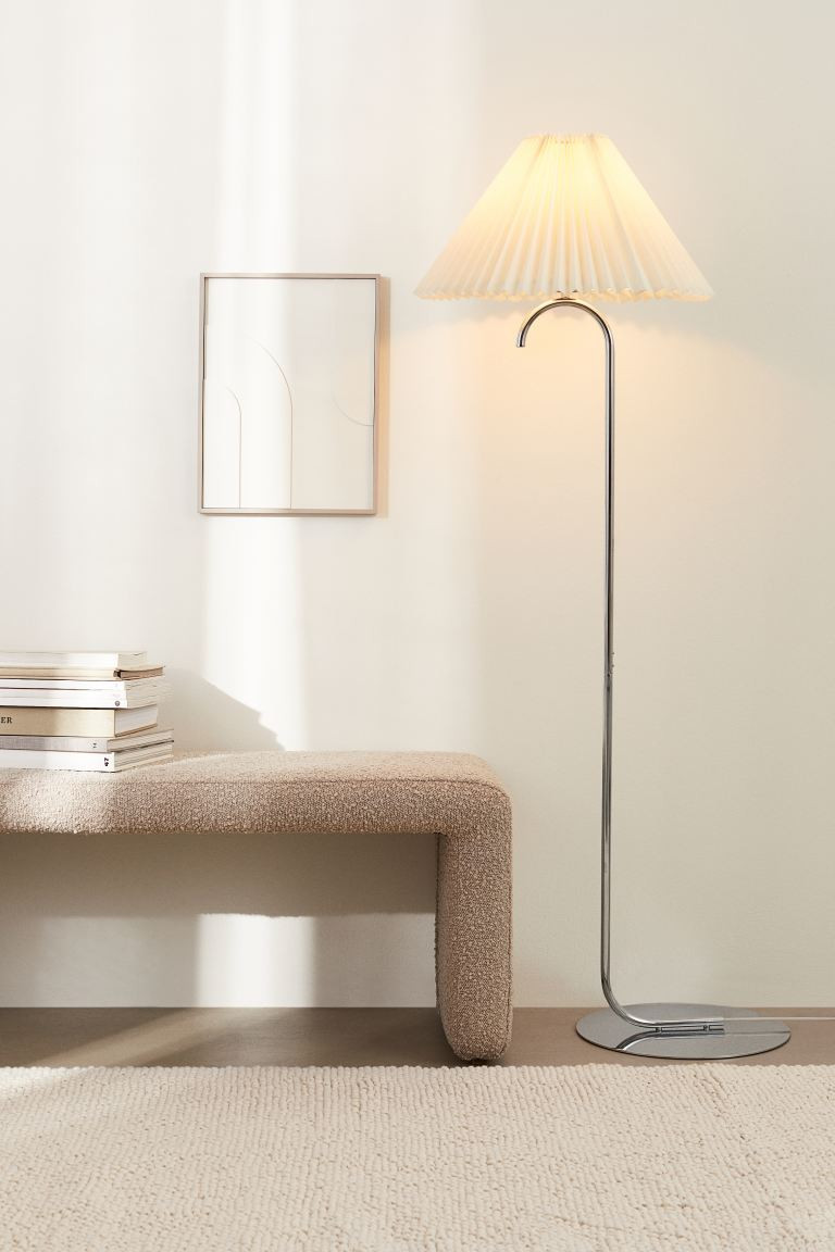 Metal floor lamp - Silver-coloured - Home All | H&M GB | H&M (UK, MY, IN, SG, PH, TW, HK)