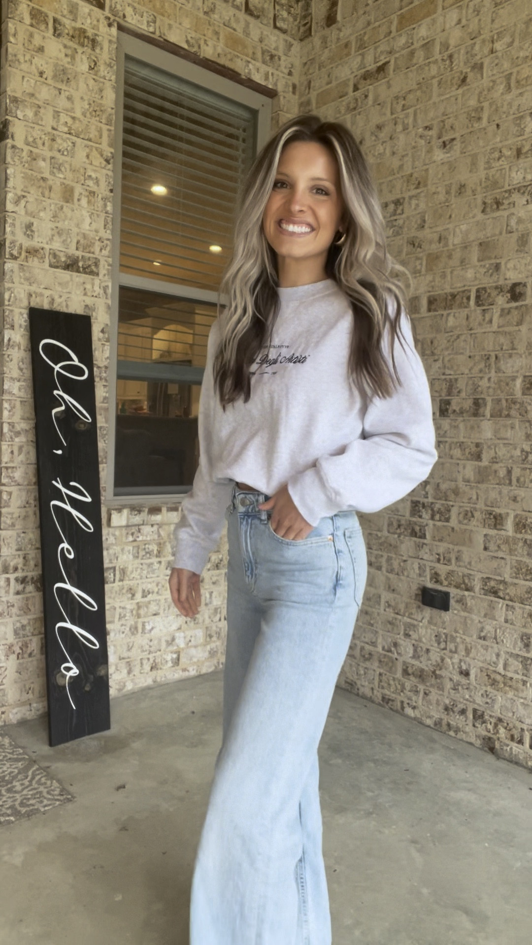 Casual jeans fit with sneakers! 
Tagging some affordable sneakers as well! I can’t find this exact sweatshirt online but I’ll keep a look out for it, I think it’s a new arrival! 
H&M finds, casual outfit inspo, mom outfits 

#LTKfindsunder100 #LTKSeasonal #LTKVideo