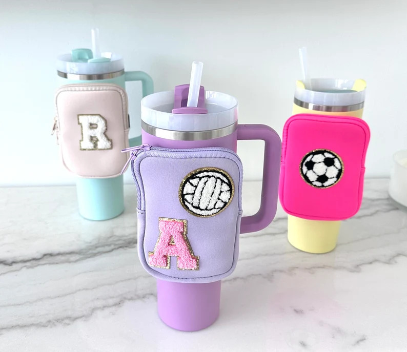 Custom Stanley Tumbler Pouch Personalized Water Bottle Bag Chenille Pouch Fanny Pack 40oz 30oz Cu... | Etsy (US)