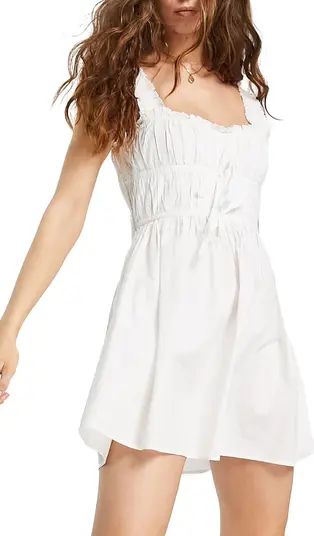 Ruched Cotton Poplin Dress | Nordstrom