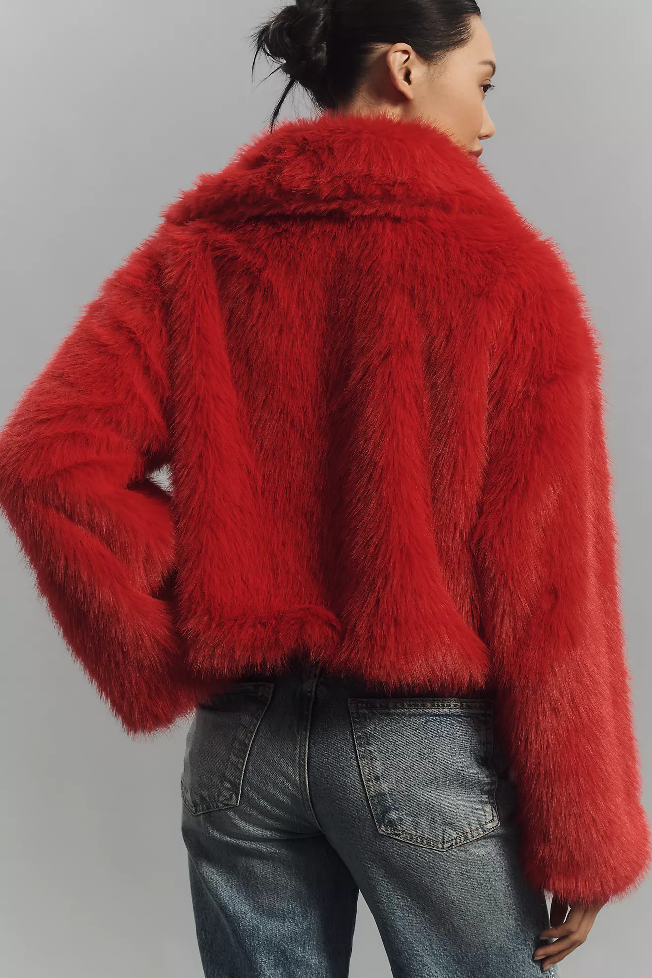 Maeve Faux-Fur Cropped Jacket | Anthropologie (US)