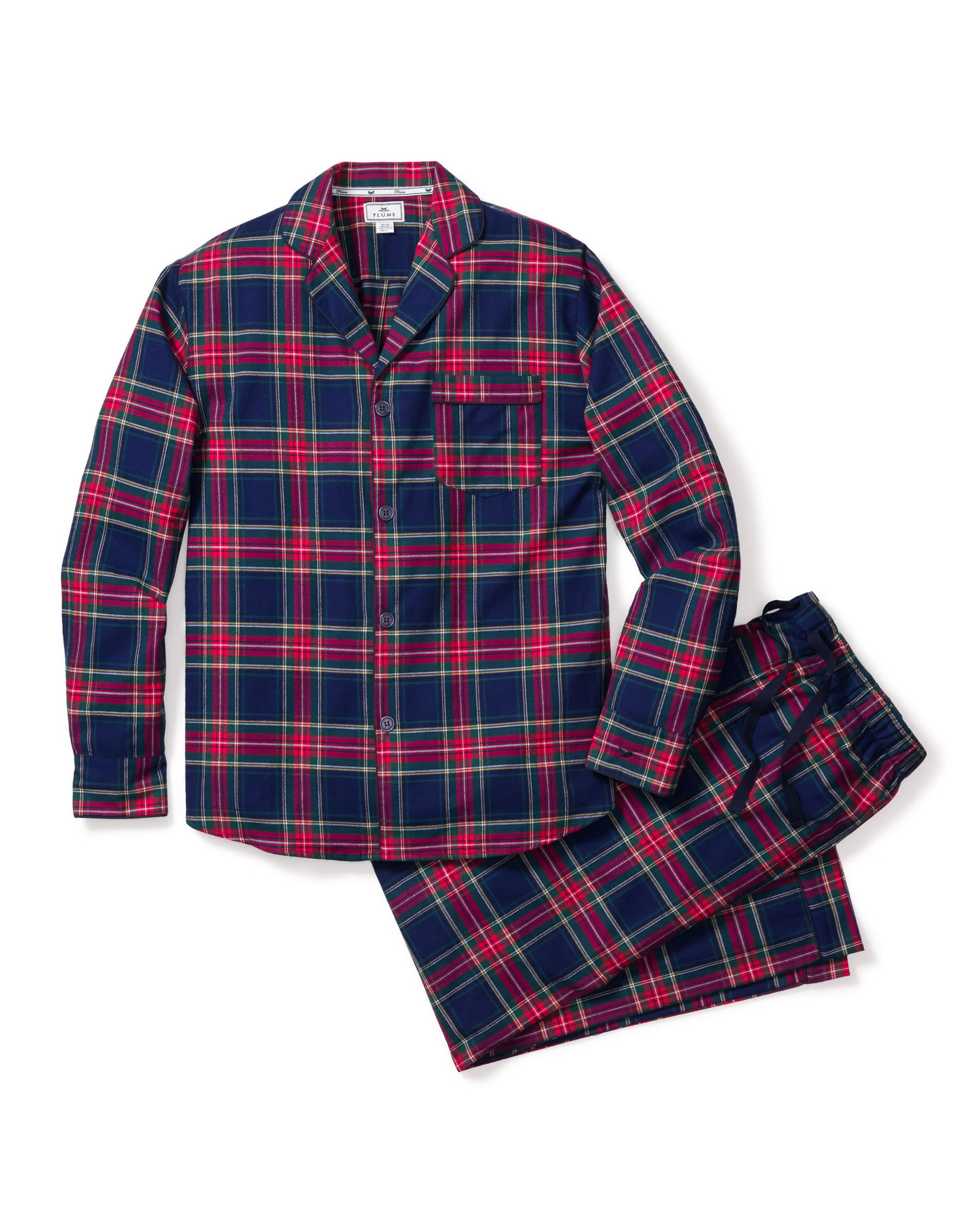 Men's Brushed Cotton Pajama Set in Windsor Tartan | Petite Plume