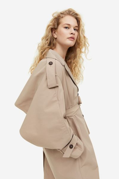Oversized trenchcoat - Beige - Ladies | H&M GB | H&M (UK, MY, IN, SG, PH, TW, HK)