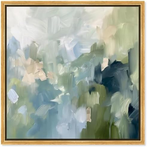 Art Remedy Minted Brush Canvas Minimal Abstracts, Gold Frame, 20" x 20" | Amazon (US)