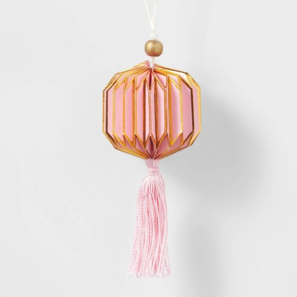 Paper Lantern with Tassel Christmas Tree Ornament Pink - Wondershop&#8482; | Target