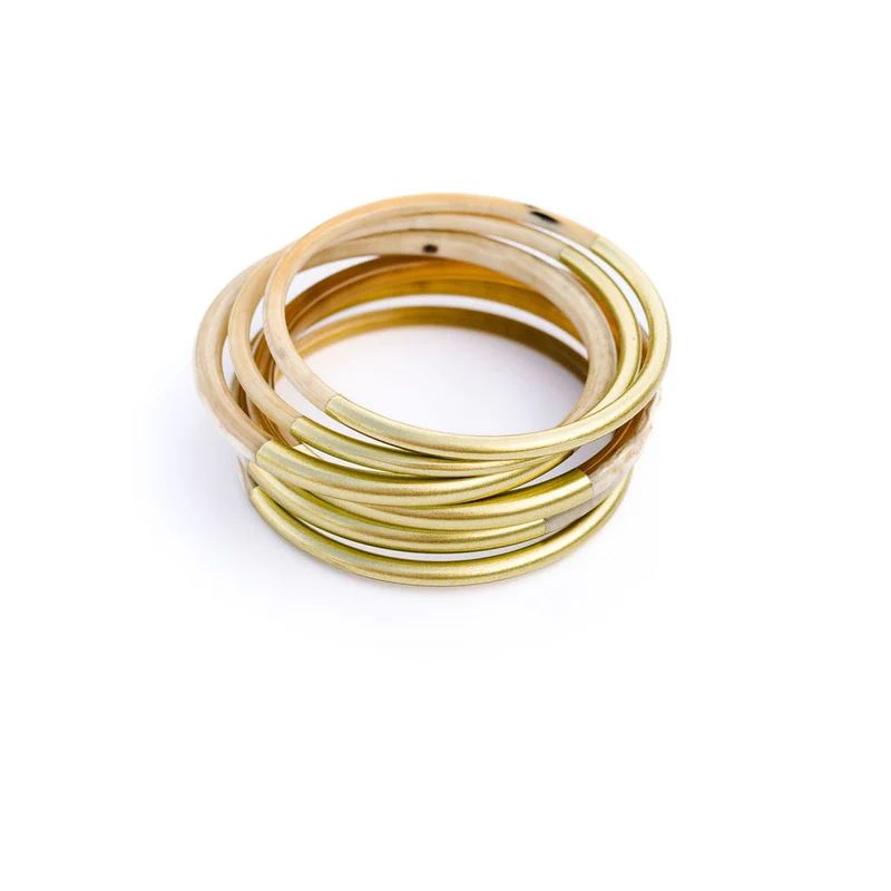 Metallic Gold Mix Bangle Set | Sunshine Tienda