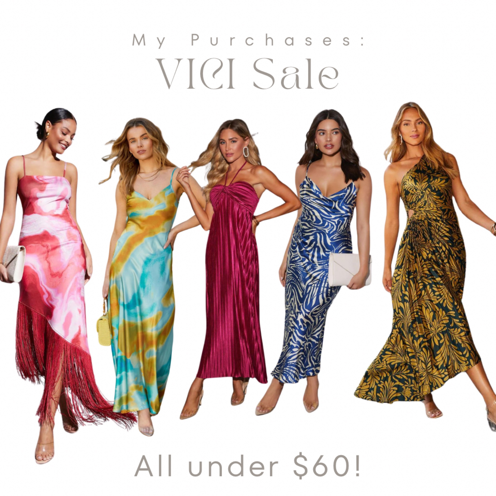 With a few weddings coming up, I was on the hunt for stylish yet affordable dresses. I found these stunning options during the Vici sale—all for under $60 with the LTK30 code! Each dress has its own unique vibe, from vibrant prints to luxurious textures, making them perfect for different wedding settings. I can't wait to show these off!

#LTKxVICI #LTKWedding