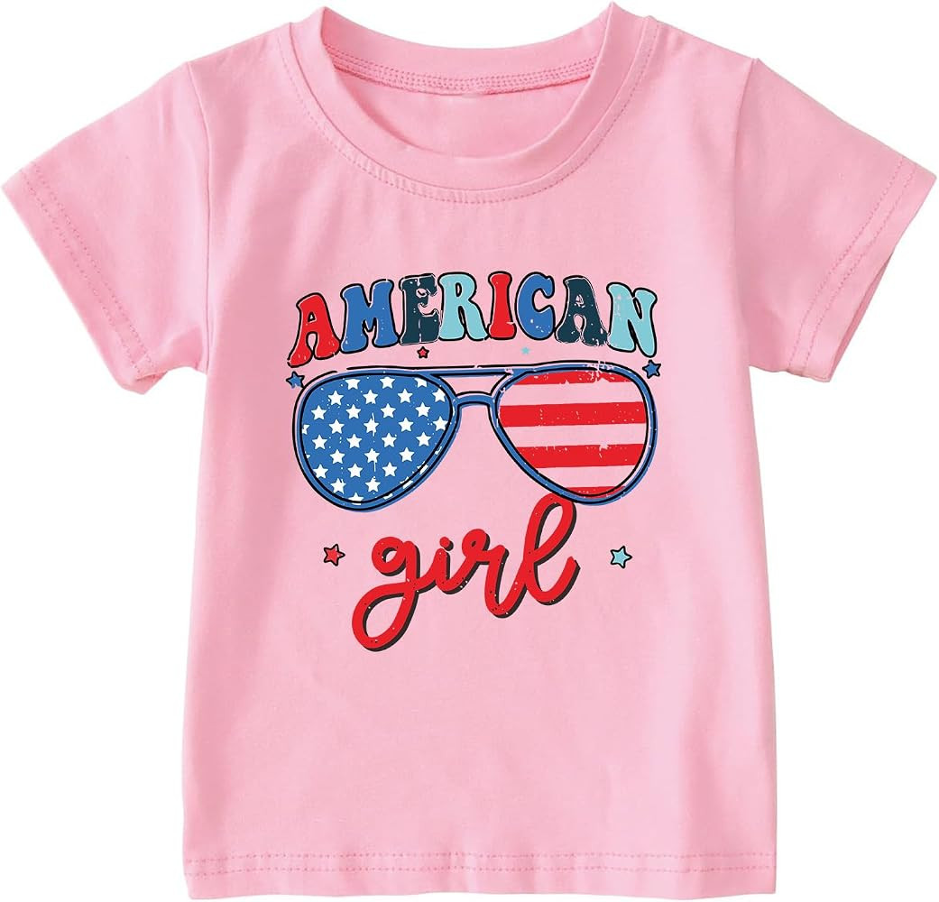 Kids Boys American Flag Shirts 4th of July T-Shirt Toddler Girls Cotton Patriotic Tops Tee Indepe... | Amazon (US)