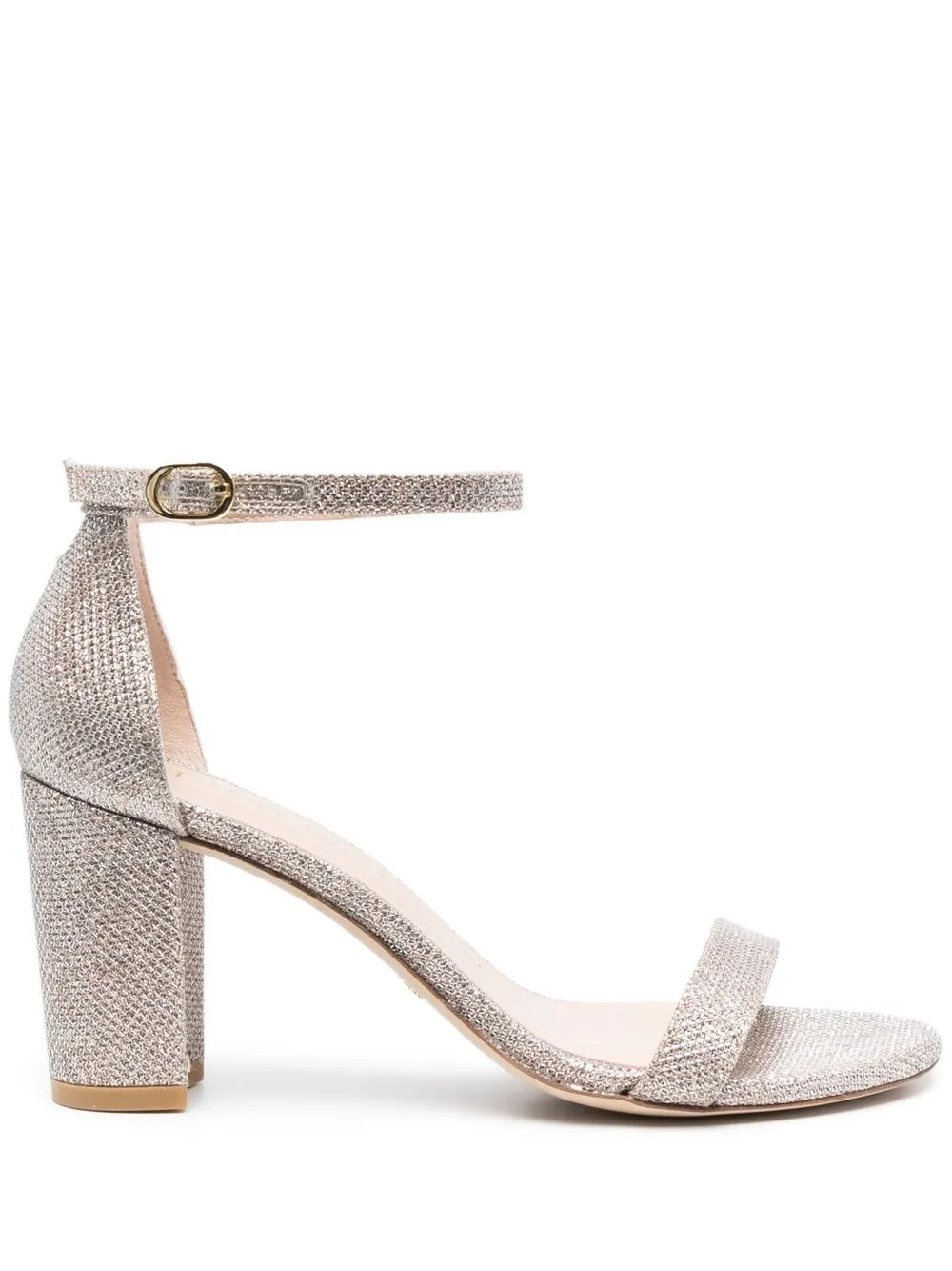 Stuart Weitzman Nearlynude 70mm Glitter Sandals | Pink | FARFETCH | Farfetch Global