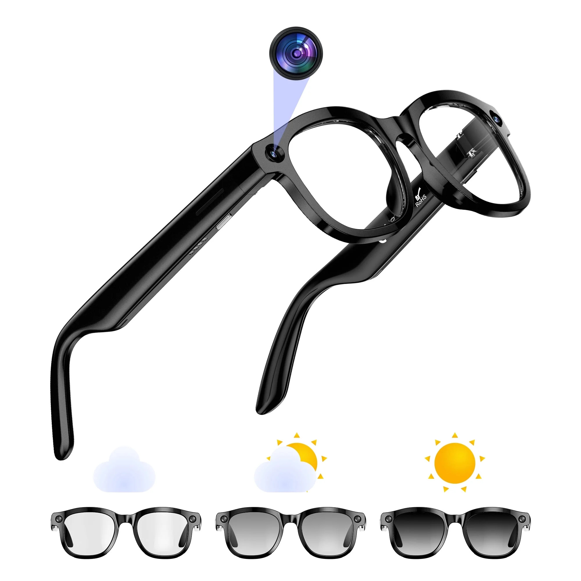 CamelParty AI Smart Glasses with 12MP Camera, 4K Recording Sunglasses with Voice Assistant, Bluet... | Walmart (US)