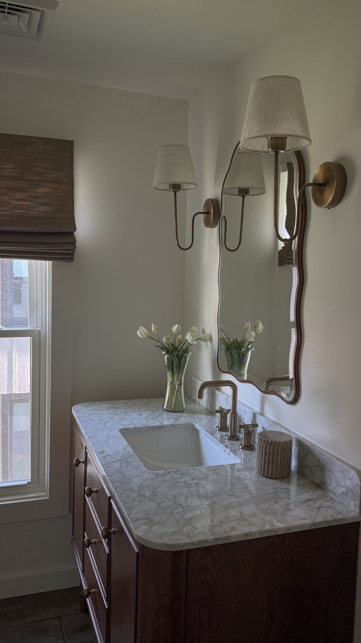 Our bathroom renovation at our Airbnb #bathroomreno #bathroomstyling #homedepot #bathroomvanity