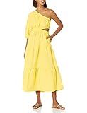The Drop Women's April One Shoulder Cut-Out Tiered Midi Dress, Lemon, XXS | Amazon (US)