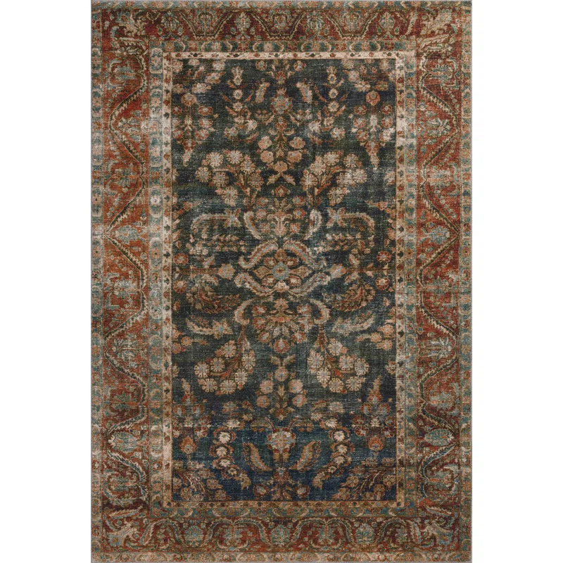 Chris Loves Julia x Loloi Jules Ocean / Spice Area Rug | Wayfair North America