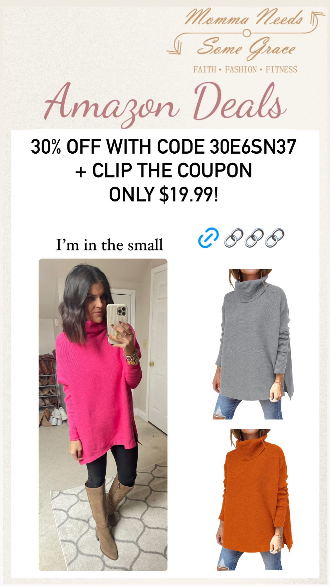 Amazon sweater on promo! Ends 7/24

Copy the code above (screenshot and then go to the picture, hold your finger down on top of the code), paste it in the box at checkout (the box is at the bottom of the payment page) . Hit space and "go" on the keyboard. Then the code should be applied

#LTKFindsUnder100 #LTKStyleTip #LTKSaleAlert