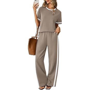 Sampeel 2 Piece Sets for Women Matching Sets Summer Outfits Resort Wear Short Sleeve Lounge Set W... | Amazon (US)
