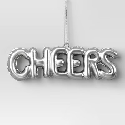 4" Christmas Metallic Words Ornament Silver Cheers - Wondershop™ | Target