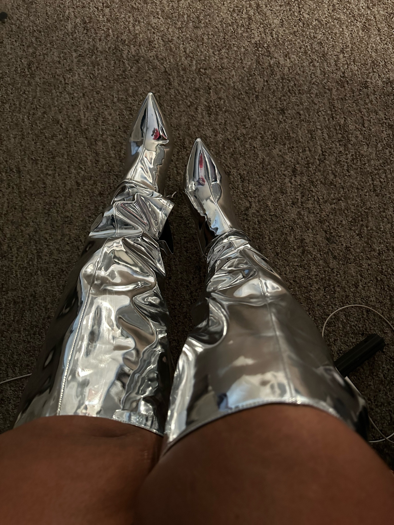 Wide Calf Renaissance Boots 
“ y’all know I have spinal cord, when I tell you, the boots is so comfortable! I walked around the house for hours with them"

( also, the picture on the site comes up as black, but they have a silver option) 

#LTKplussize