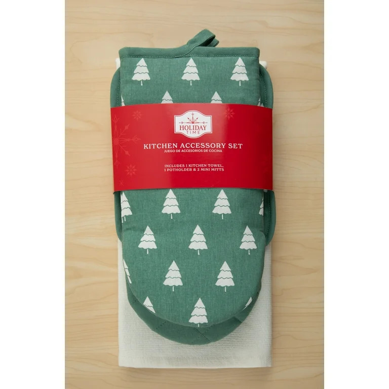 Holiday Time, 4 Piece Kitchen Set Tree Theme | Walmart (US)