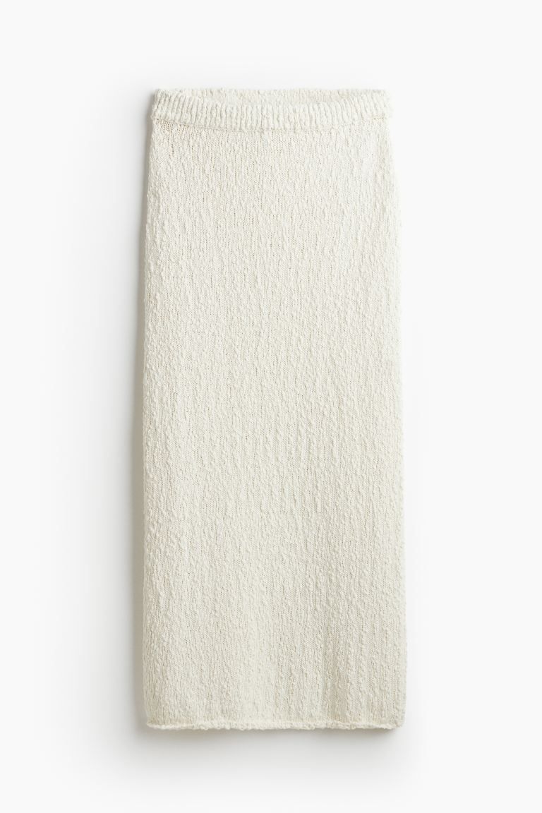 Silk-blend Knit Skirt - Cream - Ladies | H&M US | H&M (US + CA)