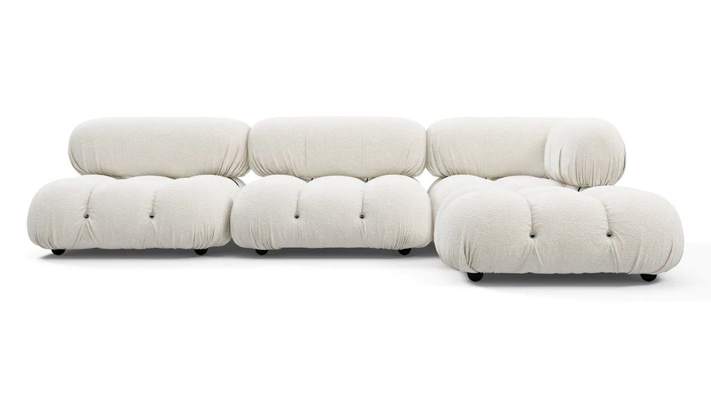 Bellini Sectional - Bellini Sectional, Right Chaise, White Boucle | Interior Icons