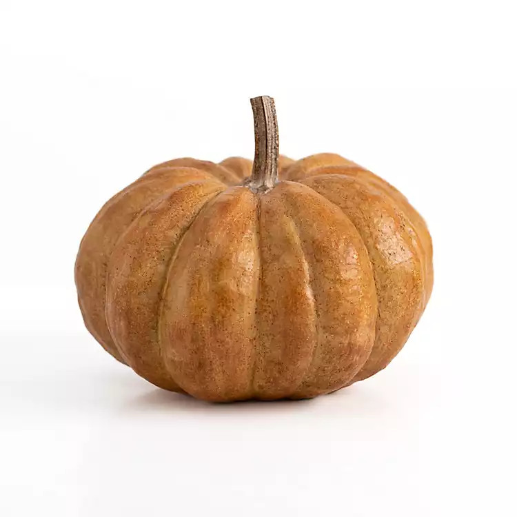 Realistic Orange Pumpkin Statue, 10 in. | Kirkland's Home