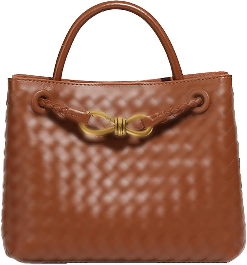Woven Bags for Women Bowknot Small Tote Hobo Shoulder Crossbody Bags PU Leather Handwoven Woven P... | Amazon (US)